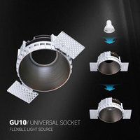 Module de spots encastrés DALI à intensité variable GU10 sans bordure, couleur noire, personnalisable, avec support LED encastré