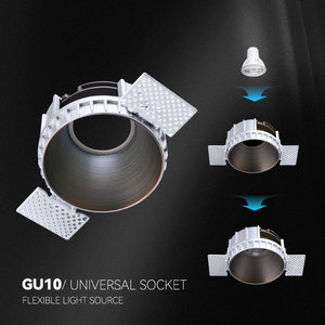 Módulos de luces LED empotradas redondas personalizadas de color negro sin marco, regulables DALI, con soporte <span class=keywords><strong>GU10</strong></span>, tipo downlight. - Product Image 3