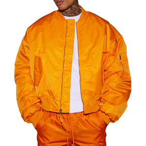 Blouson de bombardier de vol réversible avec logo personnalisé pour hommes veste d'hiver rembourrée décontractée pour l'hiver veste d'extérieur à fermeture éclair en nylon pour hommes OEM - Product Image 1