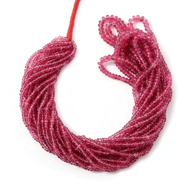 Grosir alami merah Spinel batu permata berkilau halus bentuk bulat longgar perhiasan membuat manik-manik