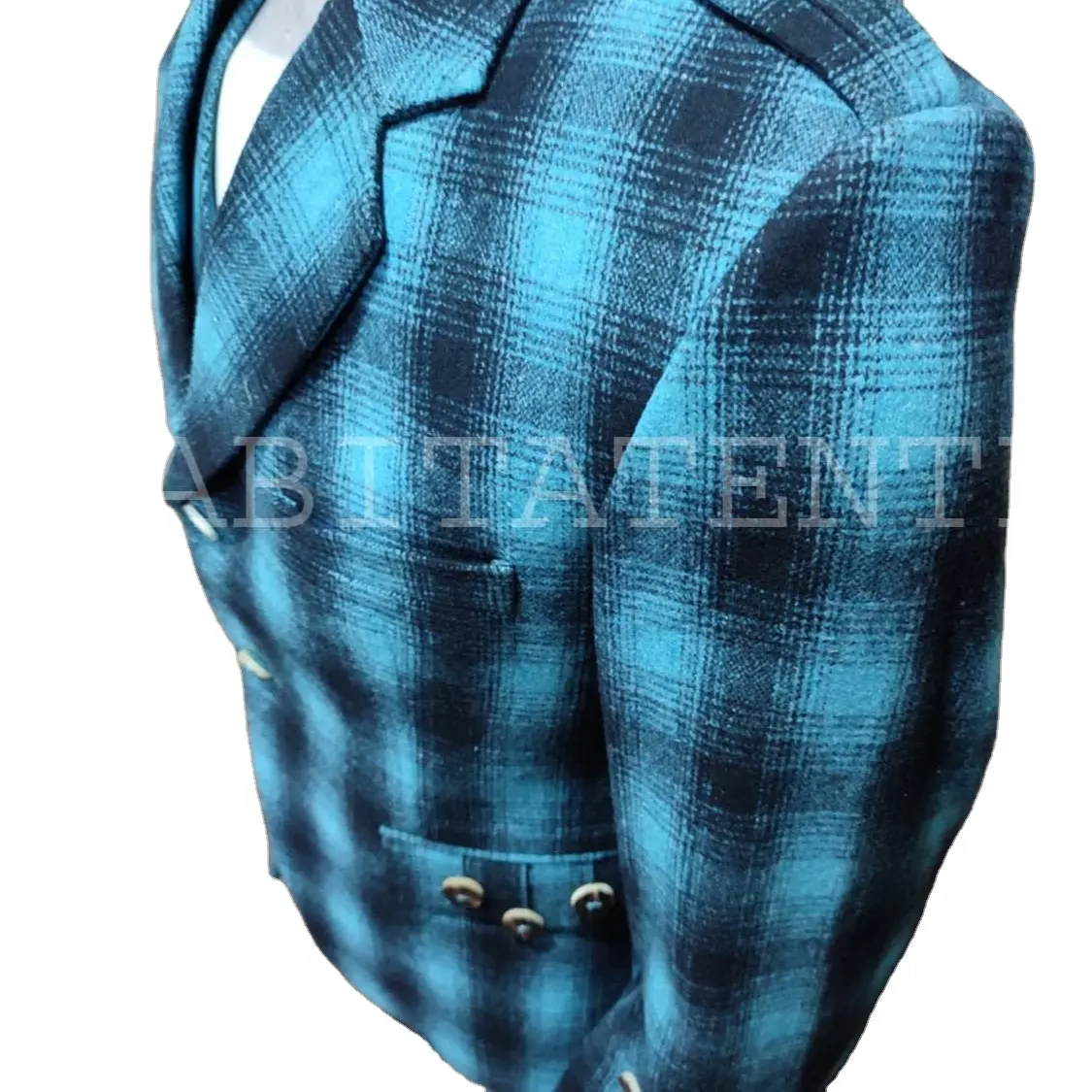 100% yün el yapımı İskoç Argyle Kilt ceket iç yelek düğün ceket göğüs 34 "54 inç ceket ceket
