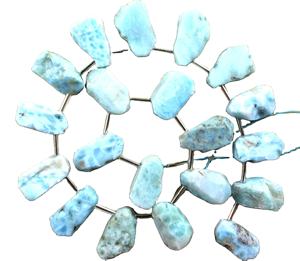 Pierres de Larimar naturelles de forme irrégulière, à surface rugueuse, pour la création de bijoux faits main, vente en gros, 20 pièces, prix d'usine - Product Image 1