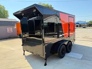 รถพ่วงบรรทุกสินค้าแบบมีตู้คอนเทนเนอร์ รถกึ่งพ่วงขนส่งเร็ว / รถพ่วงแบบปิดขนาด 8.5x16 นิ้ว รับน้ำหนัก 2000 กก. แพ็คเกจสำหรับผู้รับเหมา ออนแทรีโอ - Product Image 2