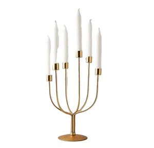 2025 Premium plaqué or aluminium bougeoir pilier éclairage de noël et décoration de chambre pilier de bougie moderne - Product Image 4