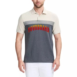 T-shirt polo à manches courtes de haute qualité pour hommes 100% coton personnalisé bouffée bûches imprimées coupe ample polo chemise pour hommes - Product Image 1