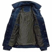 Nouveau Style Jean veste pour hommes Denim Boxy à manches longues blanc Vintage lavage pleine fermeture éclair nous mâle Vintage denim hommes veste