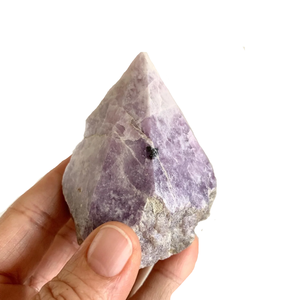 Natural Lepidolite Point Cut Base Stone High Quality Polished Rough Stone Material Raw Stone Point for <b>Healing</b> Wholesale - Product Image 2