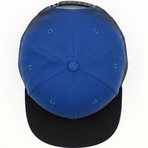 Casquette de baseball snapback ajustable en coton bleu-noir dégradé de haute qualité, six panneaux, visière plate, pour l'extérieur, streetwear, OEM - Product Image 6