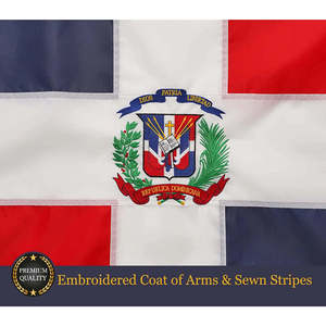 ธงสาธารณรัฐโดมินิกัน ขนาด 3x5 ฟุต ปักลายอย่างดี ทนทาน สำหรับตกแต่งผนังภายนอก ทำจากผ้าไหม พร้อมเสาธงไฟเบอร์กลาส - Product Image 6