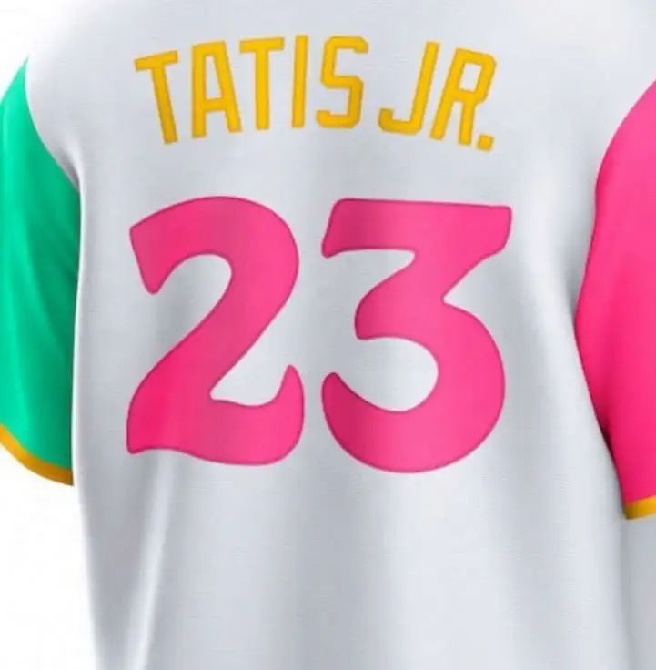 Original Stock Versand bereit Fernando Tatis Jr. Weiß 2023 City Connect Beste Qualität genähtes Baseball-Trikot