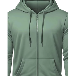 เสื้อฮู้ดซิปผู้ชายขายส่ง ระบายอากาศได้ดี สีพื้นแบบกำหนดเอง พร้อมลายพิมพ์ สไตล์ล่าสุด ใส่สบาย - Product Image 2