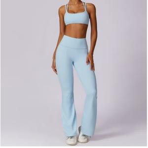 Vêtements de sport respirants pour femmes, Leggings en tissu sans couture sur le devant, Leggings de yoga à taille élastique sans couture, grande taille, MS-YL-056 - Product Image 6