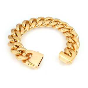 Bracelet cubain de 18 mm avec perle d'eau douce et diamant, bracelet tennis et breloque en or 14 carats plaqué or rose - Product Image 4