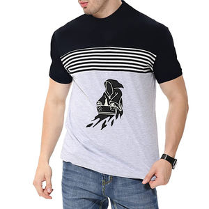 Color sólido y patrón Hombres Serigrafía Camiseta 100% Tela de punto de algodón Último diseño Precio bajo - Product Image 1