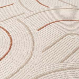 Tapis en jute tissé à la main pour salon, design géométrique rectangulaire en crème-terre par Netline Home - Product Image 2