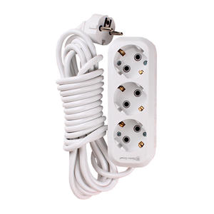 Enchufe de extensión blanco de 3 vías con conexión a tierra Cable de 5 metros Tira de alimentación eléctrica Plástico ABS Reino Unido EE. UU. UE Enchufe de conmutación - Product Image 2