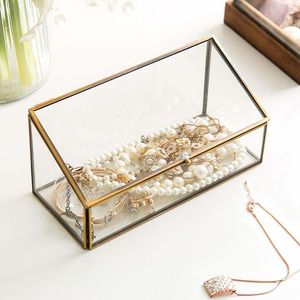 Boîte de rangement en verre métallique magnifiquement conçue avec un couvercle à charnière sécurisé, parfaite pour les bijoux et accessoires précieux - Product Image 2