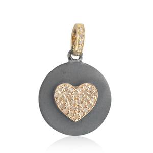 14k Gold <b>Diamond</b> Heart <b>Charm</b> 925 Silver Minimalist Bracelet, <b>Pendant</b> Necklace Fine Jewelry Wholesale - Product Image 1