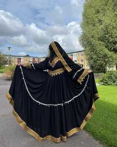 Vestidos afganos de encaje con cinturón bordado Vintage hechos a mano de alta calidad para adultos y niñas, pantalones acampanados hasta el suelo de 3 piezas - Product Image 2