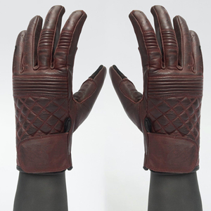 Gants classiques personnalisés en cuir ciré pour motocyclette urbaine de style Cafe Racer - Product Image 3