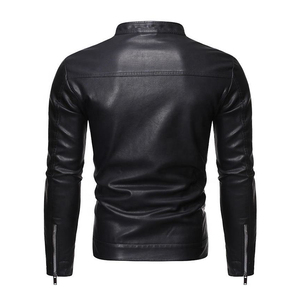 Chaqueta de cuero genuino para hombre de la mejor calidad para otoño e invierno, tela de lona, venta en línea, chaqueta para hombre, envío DDP - Product Image 3