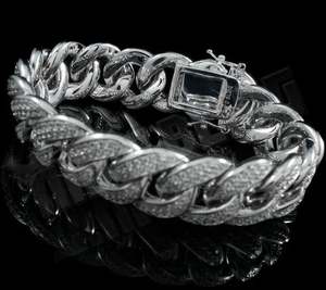 925 Silver Luxury Men's Moissanite Cuban Link Bracelet Iced Hip Hop Style with <b>Box</b> Clasp Free <b>Storage</b> Cuban Bracelets & Bangles - Product Image 3