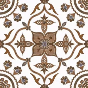 Sp Green-30736 <b>Book</b> <b>Match</b> Ceramic Floor Tile 40x40cm Glazed Glossy Polished Traditional Grey Golden Interior 400x400mm - Product Image 1