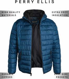 Veste d'hiver pratique pour homme en molleton doux matelassé compressible en duvet à capuche pour les saisons d'hiver - Product Image 2