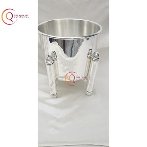 Enfriador de vino de diseño de logotipo personalizado de cubo de hielo de metal de níquel y plata Premium para fiestas para almacenamiento de champán y vino - Product Image 6