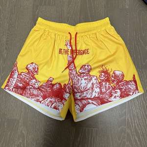 Customized <b>Men's</b> Gym Training <b>Shorts</b> <b>5</b>-<b>Inch</b> <b>Inseam</b> Double Layer Powerlifting Sublimation 100% Polyester XS Solid Print - Product Image 2