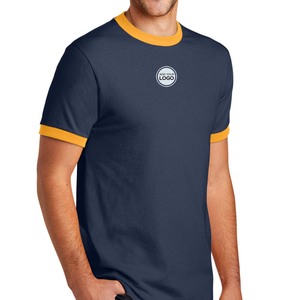 เสื้อยืดสีสำหรับผู้ชาย | ผ้าฝ้ายหวีละเอียดพิเศษ 100% | เสื้อยืดแขนสั้นริงเกอร์ - Product Image 2