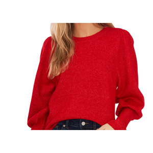 Maglione da Donna Cece Rosso Taglia M con Collo Tondo e Maniche a Sbuffo Design a Manica Lunga - Product Image 2