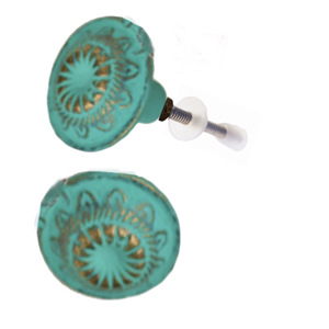 Poignée d'armoire en fonte gravée marocaine de haute qualité tire couleur vert mer pour cuisine chambre tiroirs armoires exportation - Product Image 2