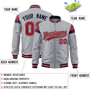 Fashion <b>Bomber</b> <b>Varsity</b> <b>Jacket</b> Satin Fabric Zip Up Style Embroidery Sublimation Applique Custom Teamwear OEM ODM <b>Jacket</b> for <b>Men</b> - Product Image 3