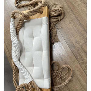 Balançoire élégante en forme de coussin crème pour adultes et enfants, pour une utilisation en intérieur ou en extérieur, cadeau d'anniversaire ou de Noël, mobilier d'extérieur général - Product Image 2