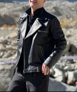 Chaqueta de cuero de talla grande de alta calidad, chaqueta de cuero para uso en exteriores, chaqueta de cuero para hombre con cuello levantado - Product Image 3