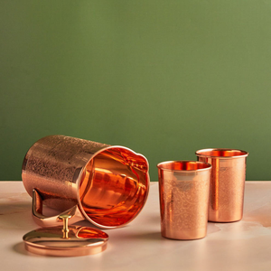 เหยือกน้ำทองแดงแท้ลายสลักแบบดั้งเดิม ดีไซน์รักษ์โลก สวยงามหรูหรา เหมาะสำหรับใช้ในบ้าน งานแต่งงาน - Product Image 3