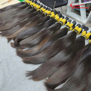 Extensiones de Cabello Humano Natural de Alta Calidad, Cabello Vietnamita Virgen de un Solo Donante, Color Castaño Natural, Listo para Enviar - Product Image 1