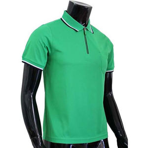 Polo à demi-zip en coton 100% de couleur verte, personnalisable, respirant, à manches courtes, polo de golf pour homme, fournisseur de t-shirts polo, service OEM - Product Image 3