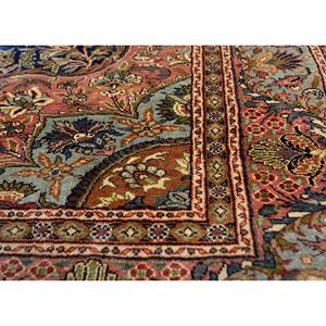 Alfombras de Seda Azul Anudadas a Mano Gulmarg Pae-5299, Rectangulares, con Medallón de Viscosa, Estilo Patchwork Abstracto, Hechas a Mano, para Uso en el Hogar y el Automóvil - Product Image 3