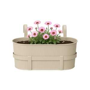 Metallo bianco 33x16x24 cm fioriera balcone vaso appeso per giardino all'aperto terrazza eleganti cesti appesi - Product Image 1