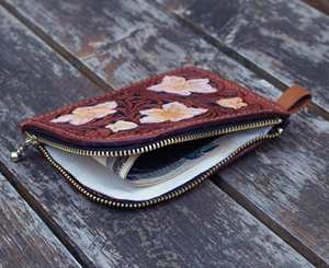 Haute qualité dame bohème étanche en cuir véritable pochette portefeuille grande capacité RFID blocage porte-carte pour la fête usage quotidien - Product Image 3