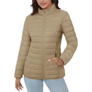 Alta calidad Unisex Casual lona invierno acolchado con capucha chaqueta a prueba de viento ligero cuello mandarín prendas de vestir exteriores bolsillos con cremallera completa - Product Image 2