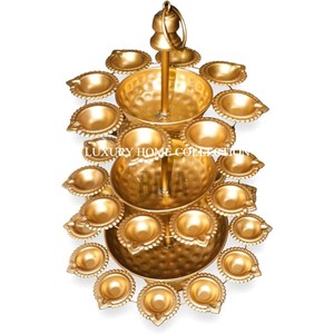 Lot de 6 bols Urli en laiton pur design à double feuille de taille différente avec bougeoir Standard de qualité supérieure nouveauté Urli - Product Image 6