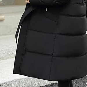 Chaqueta acolchada personalizada de alta calidad hasta la rodilla para mujer a la venta/Chaqueta acolchada larga de tela de poliéster 100% para mujer comodidad - Product Image 6