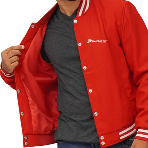 Chaqueta Letterman Personalizada Cómoda, 100% Algodón, con Cuello Alto, para Hombre, Manga Larga, Transpirable, para Invierno, en Oferta Online - Product Image 4