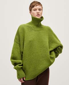 Custom High Quality 100% Cotton Crew Neck Bohemian <b>Cardigan</b> Sweater <b>Crocheted</b> Jacquard Front Buttons Women's Winter Regular - Product Image 5