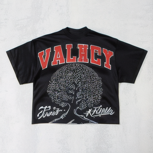 T-shirts pour hommes à épaules tombantes tricotés de coupe régulière 100% coton avec sérigraphie et broderie DTG personnalisées - Product Image 2