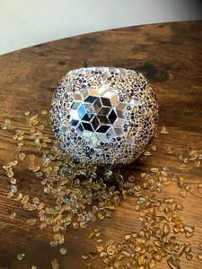 Bougeoir décoratif en verre, bougeoir à thé, décoration d'intérieur idéale, élégant, en mosaïque de verre, pour mariages et restaurants - Product Image 3