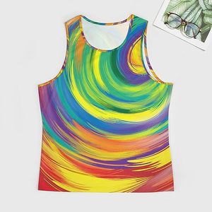 Camiseta sin mangas para hombre Edgeco International, diseño abstracto con remolinos coloridos, ecológica, de secado rápido, para entrenamiento, gimnasio y fitness. - Product Image 2